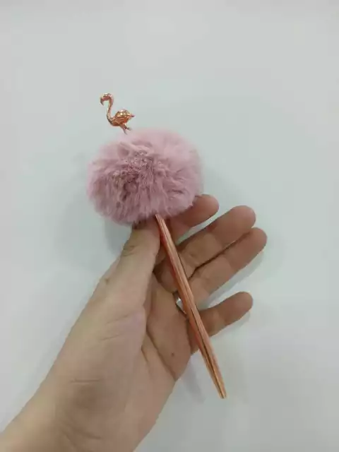 Lapicera de flamenco-tinta azul-rosa