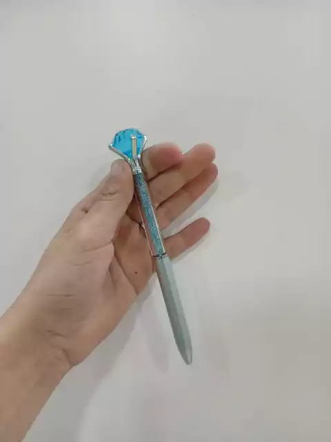 Lapicera de diamante-tinta negra-celeste