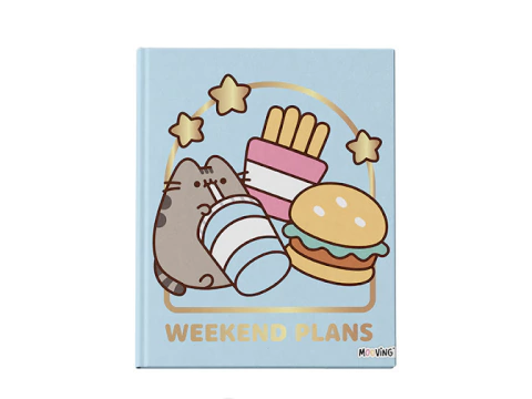 Cuaderno 19.5x24 Tapa Dura Mooving - Pusheen Celeste