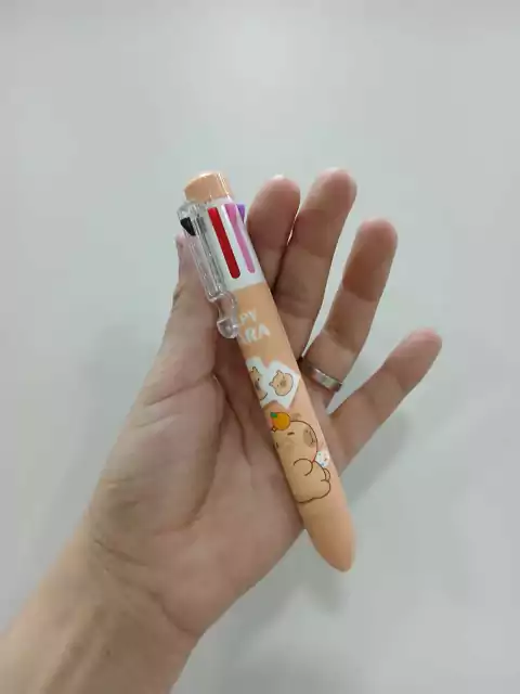 Lapicera de colores-capybara mandarina