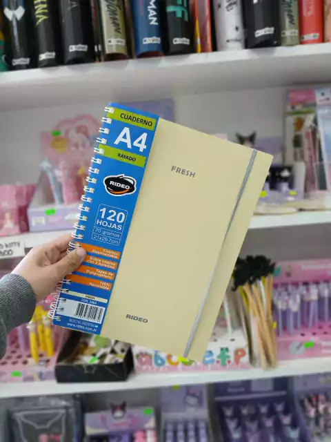 Cuaderno fresh A4-rideo-hojas rayadas-amarillo pastel