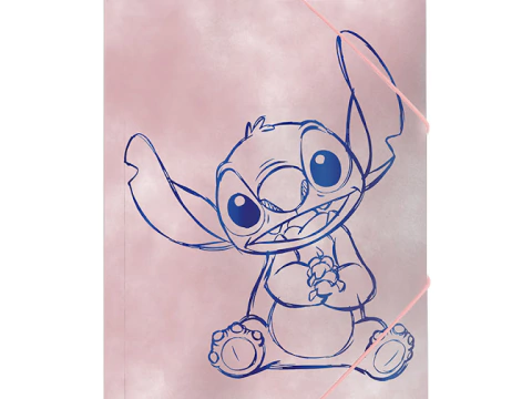 Carpeta Oficio 3 Solapas Mooving - Stitch Rosa