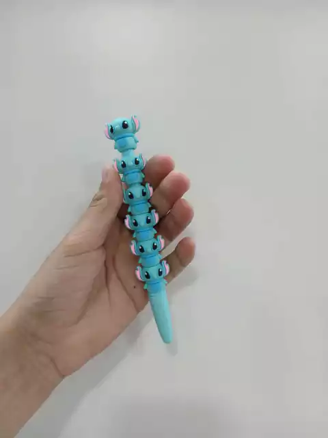 Lapicera tinta negra-stitch celeste