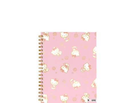 Cuaderno 16x21 Tapa Dura Espiralado Mooving - Hello Kitty Rosa