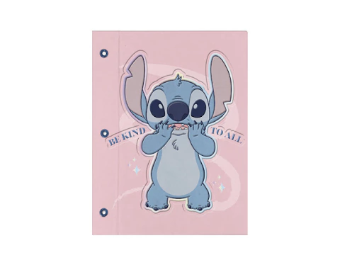 Carpeta N3 Dos Tapas Mooving - Stitch Rosa