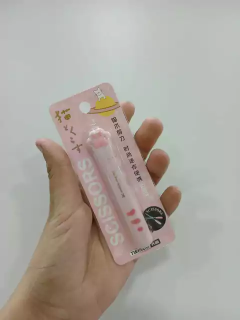 Tijera huellita de gatito-twingo-rosa