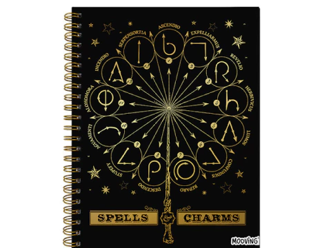 Cuaderno A4 Tapa Dura Mooving - Harry Potter Spells Charms