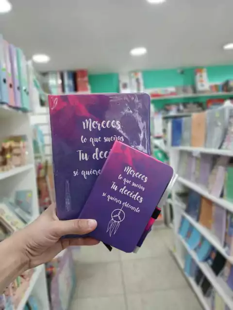 Cuaderno A5 + Libreta A6 con lapicera-mereces lo que sueñas
