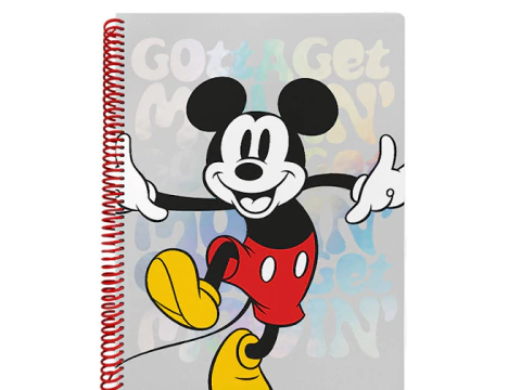 Cuaderno Universitario Cuadriculado MOOVING - Mickey Gris