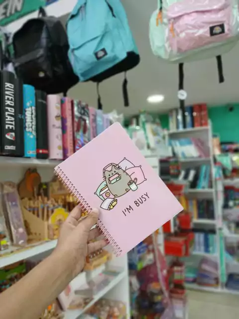 Cuaderno A5-hojas rayadas-pusheen