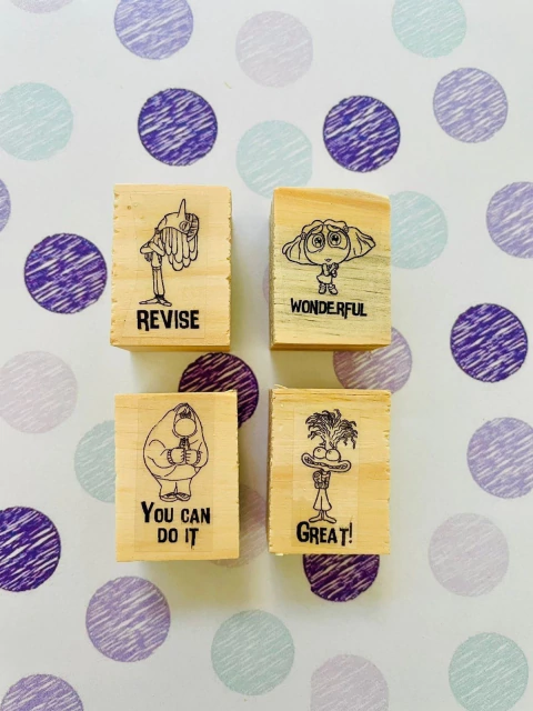 Sellos Docente Inglés intensamente x4 - nuevos personajes