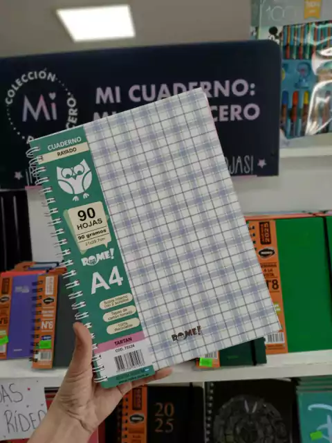 Cuaderno cuadrille t/p-rome-A4-hojas rayadas-violeta