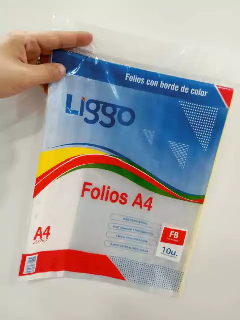 Folios A4 con borde de color-liggo-x10-amarillo