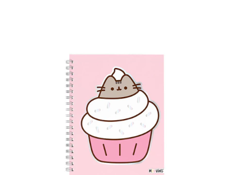 Cuaderno 16x21 Tapa Dura Espiralado Mooving - Pusheen Muffin