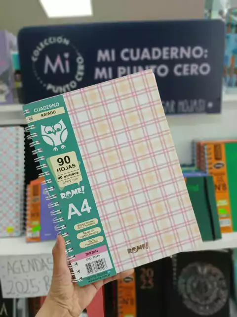 Cuaderno cuadrille t/p-rome-A4-hojas rayadas-rosa