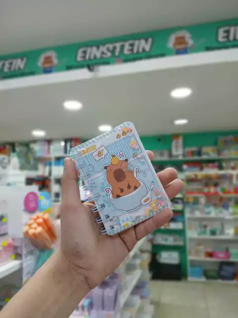 Mini cuadernito-capybara bañandose