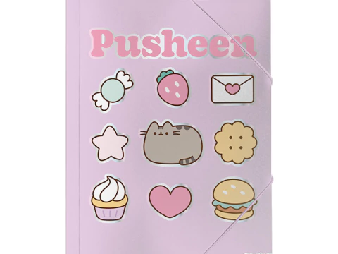 Carpeta Oficio 3 Solapas Mooving - Pusheen Violeta