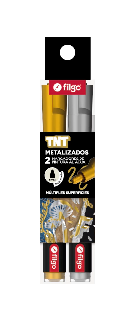 Marcadores de pintura al agua tnt-filgo-metalizados-x2