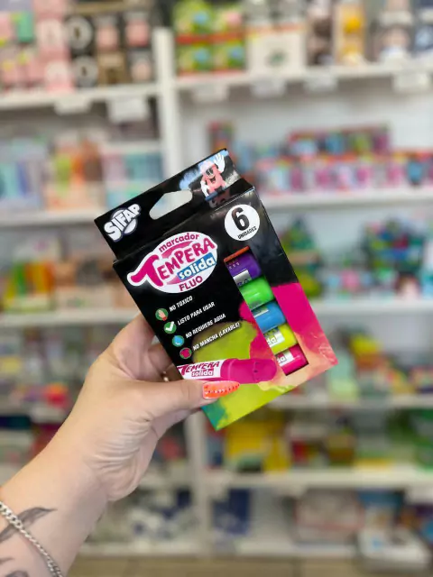 Marcadores Temperas Solidas Fluo X6 - Sifap