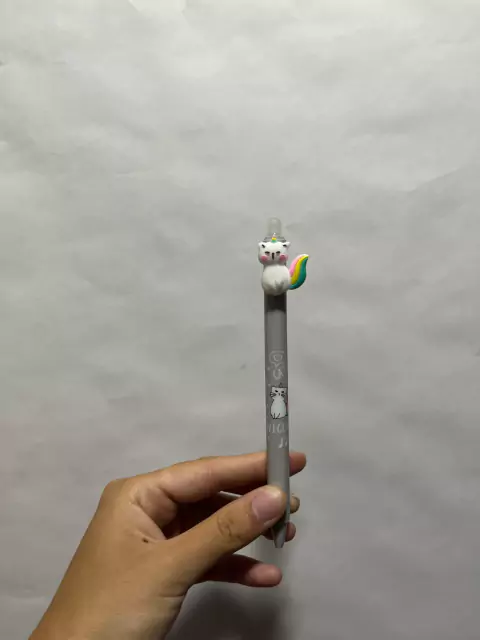 Lapicera Borrable Cute Cats Unicorn Gris - Wero