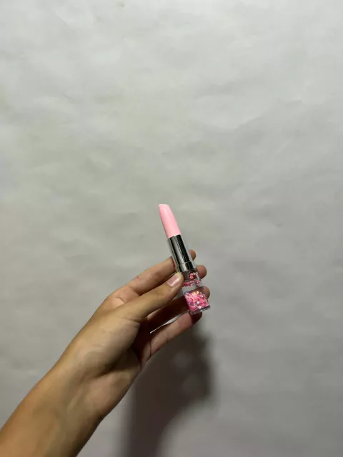 Lapiceras en Forma de Labial con Glitter cuerpo rosa