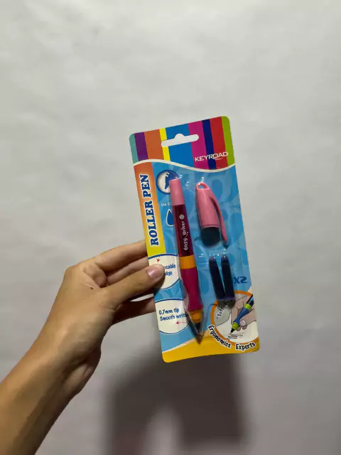 Lapicera de Tinta Azul Cuerpo Rosa - Keyroad
