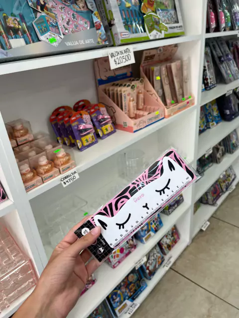 Regla Escolar de Madera de 15cm - Wero gato blanco