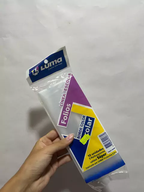 Folios Nro3 x10 Borde de color azul - Luma