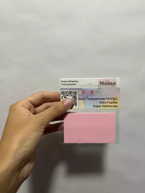 Notas Adhesivas Transparentes (Rosa Pastel) - Memo Fix