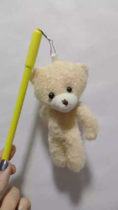 Lapicera Azul con Llaverito de Oso-Amarilla