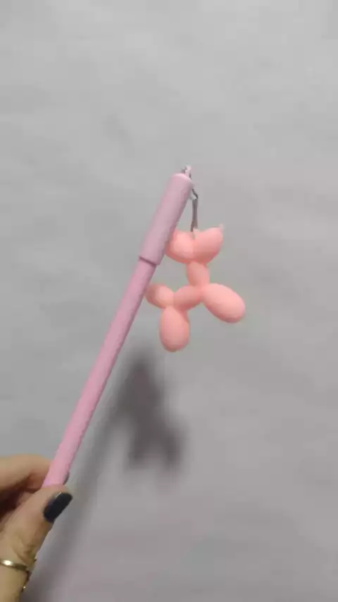 Lapicera Azul- Perrito Globo rosa- Yang Yang