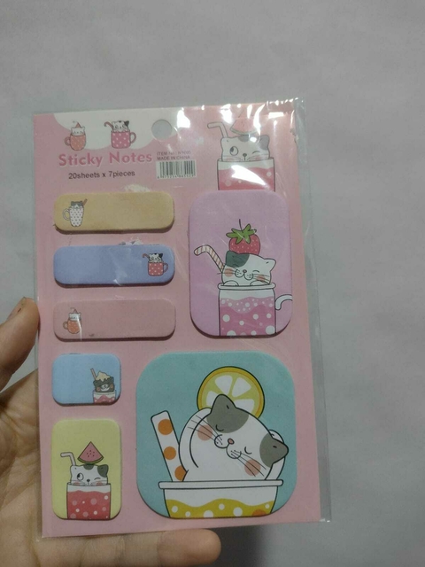 Sticky Notes 20x 7 piezas-Gatitos -celeste - (copia)
