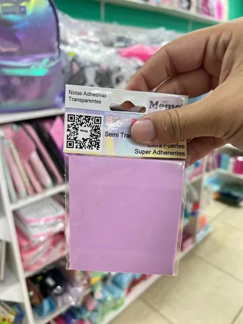 Notas Adhesivas Transparentes (Lila Pastel) - Memo Fix 80x90