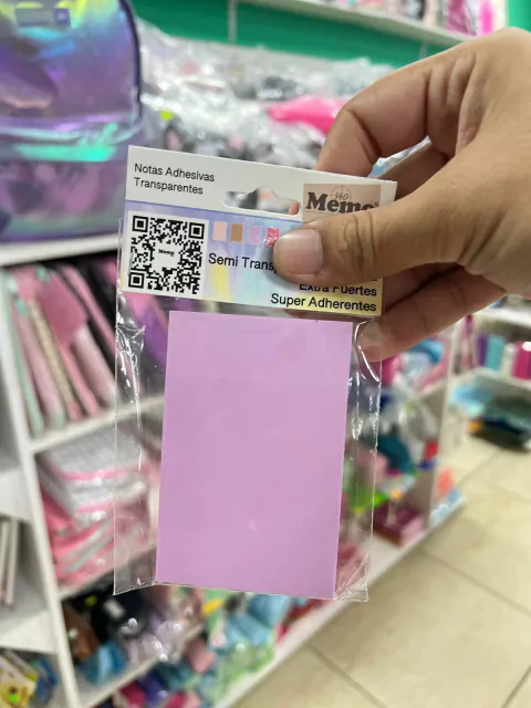 Notas Adhesivas Transparentes (Lila Pastel) - Memo Fix 60x90