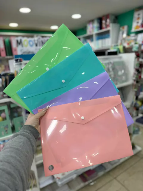 Promo 4 sobres con broche Oficio color pastel - Fw (una de cada color)