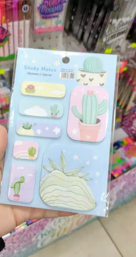 Sticky Notes 20x7 piezas-Cactus -Celeste