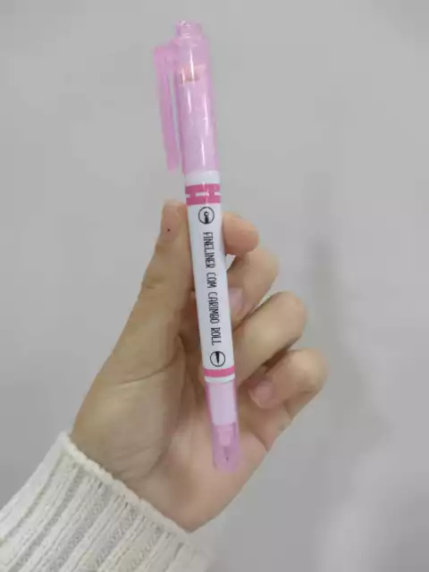 Marcadores doble punta + Sello - Brw- Rosa