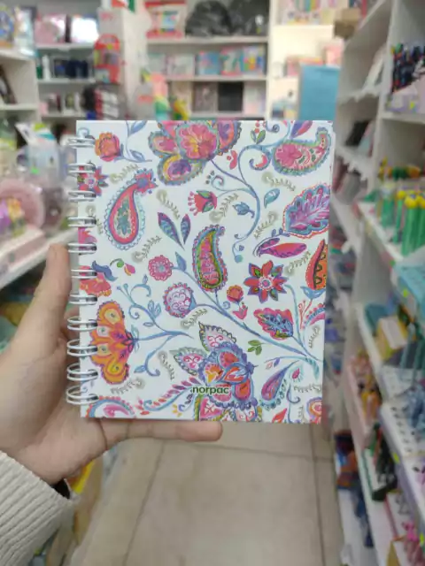 Cuaderno A6 Tapa Dura rayado-Fantasy flores Blanco - Norpac