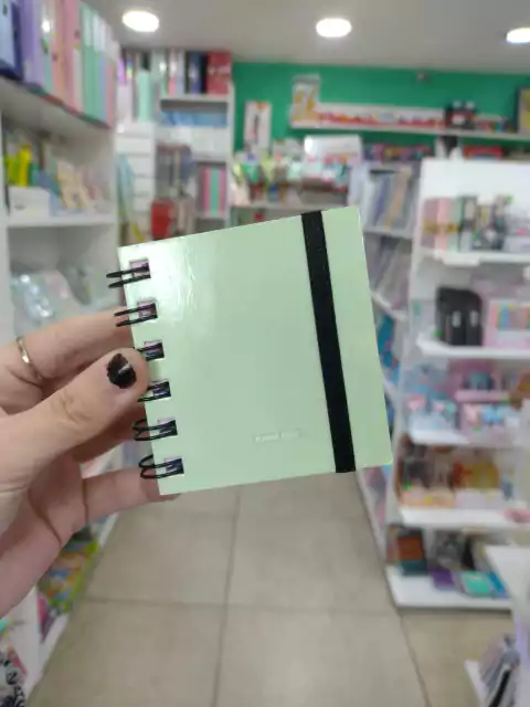 Mini Cuadernito de hojas removibles A8 rainbow- Punto cero-verde