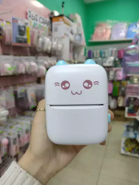 Mini impresora portatil para celular -Gatito- celeste