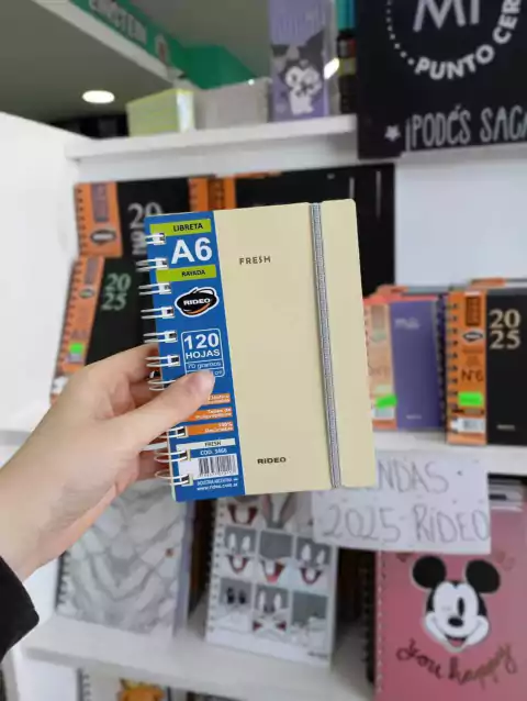 Cuaderno A6 Rayado Fresh - Rideo - Amarillo