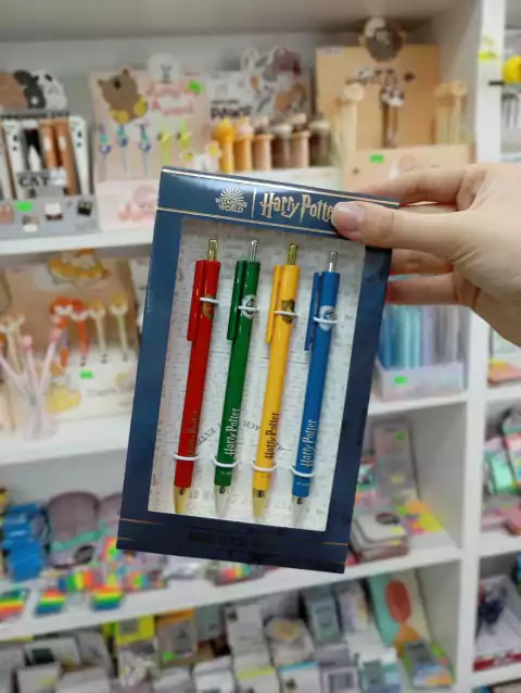 Set de Lapiceras Casas de Harry Potter - Mooving X4