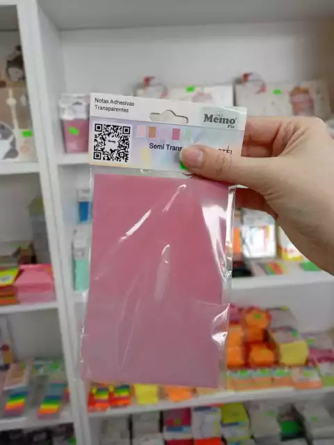Notas Adhesivas Transparentes (Fucsia Pastel) - Memo Fix 90x135