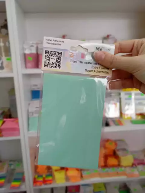 Notas Adhesivas Transparentes (Verde Pastel) - Memo Fix