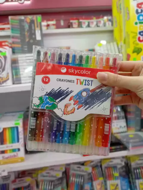 Crayones Giratorios Twist X12- SkyColor