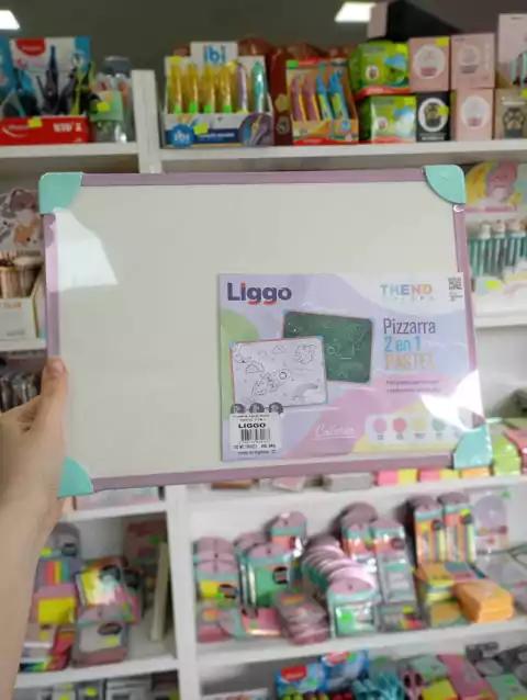 Pizarra 2 en 1 Pastel 25x35 - Liggo - Rosa