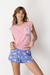Pijama Dama Juvenil Remera C/Short Estampado (11719 SO PINK)