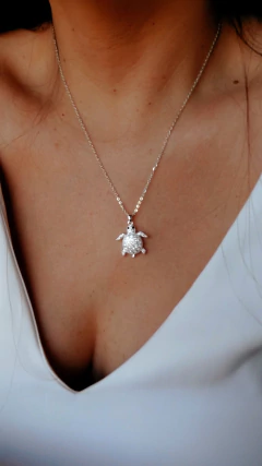 Collar TORTUGA acero blanco - comprar online