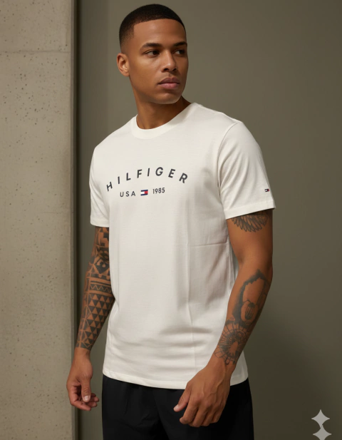 Camiseta Tommy H. USA 1985 - Off White - comprar online