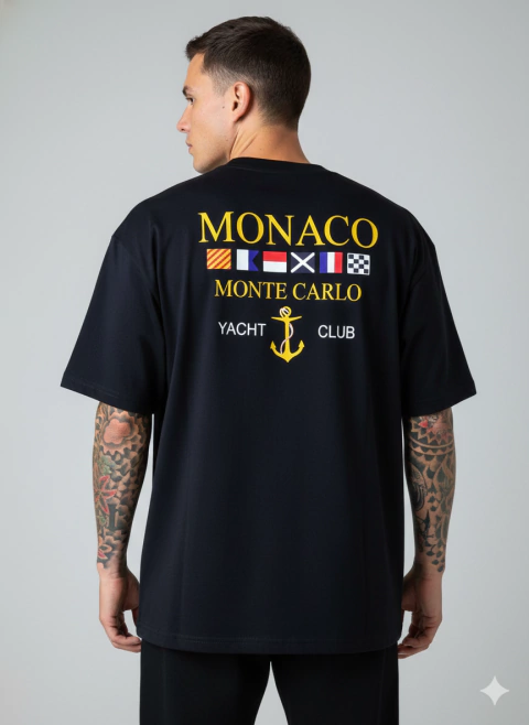 Camiseta Monaco Monte Carlo Oversized - Preta